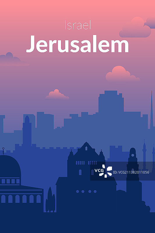 耶路撒冷是以色列著名的城市景观背景图片素材