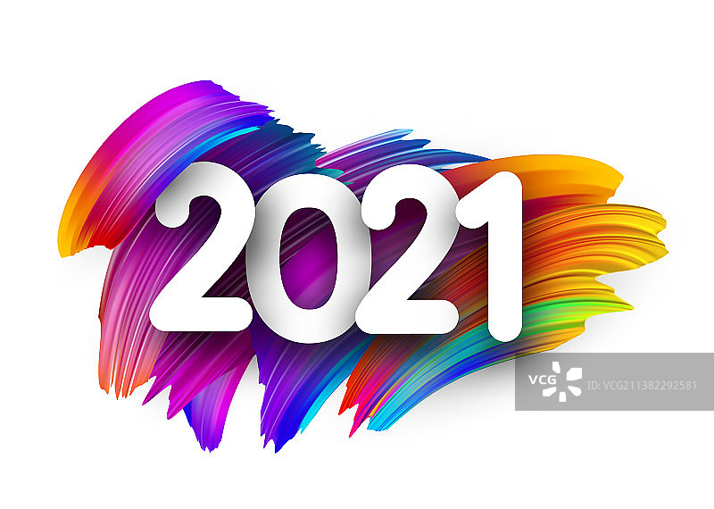 2021 sign on彩色笔画背景图片素材