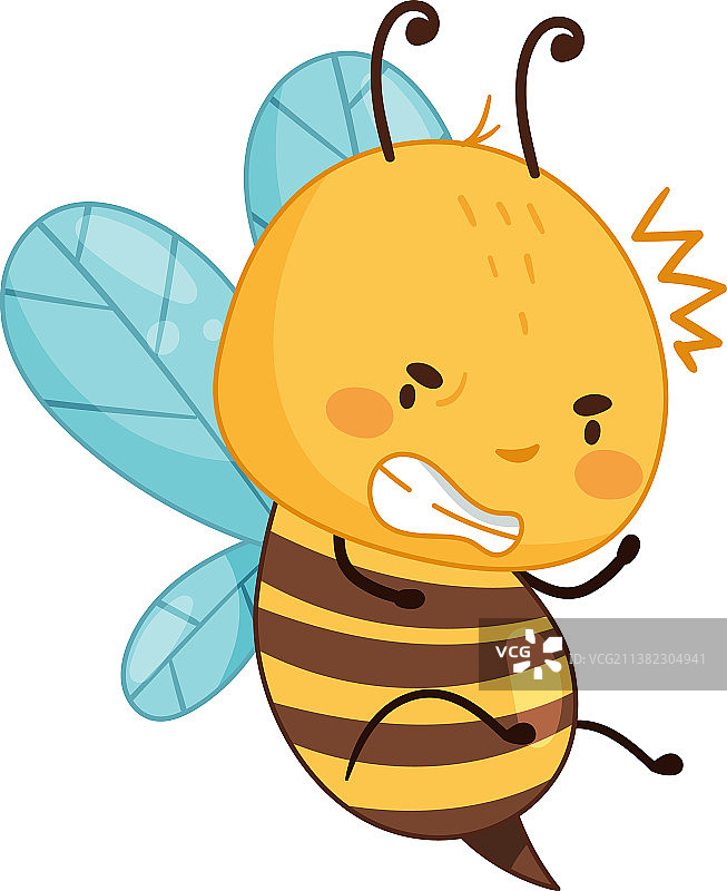 可爱的嗡嗡叫的蜜蜂卡通人物图片素材