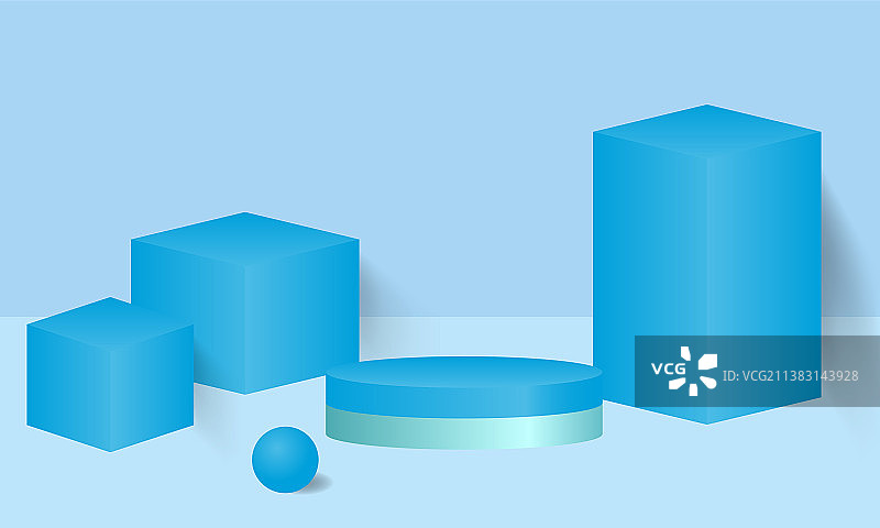 背景3d蓝色渲染平台和图片素材