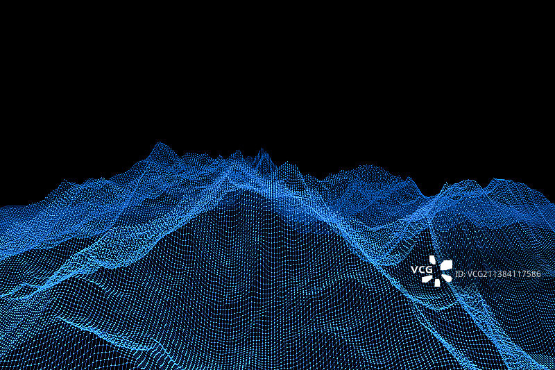 3D点线组成的网络科技图图片素材