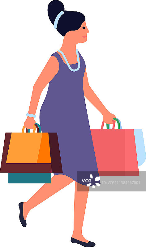 购物的人女人与购物袋消费者图片素材