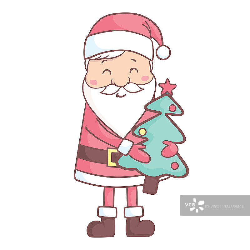 可爱的卡通圣诞老人为圣诞节和新的图片素材