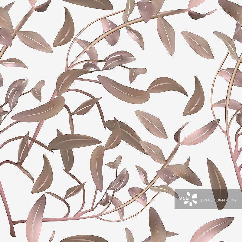 波希米亚风格的无缝图案与装饰树叶图片素材