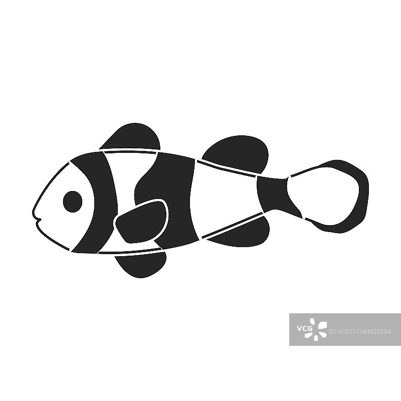 热带鱼黑色图标图片素材