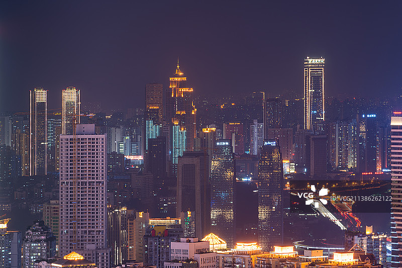 重庆市南岸区南坪城市风光夜景天际线航拍图片素材
