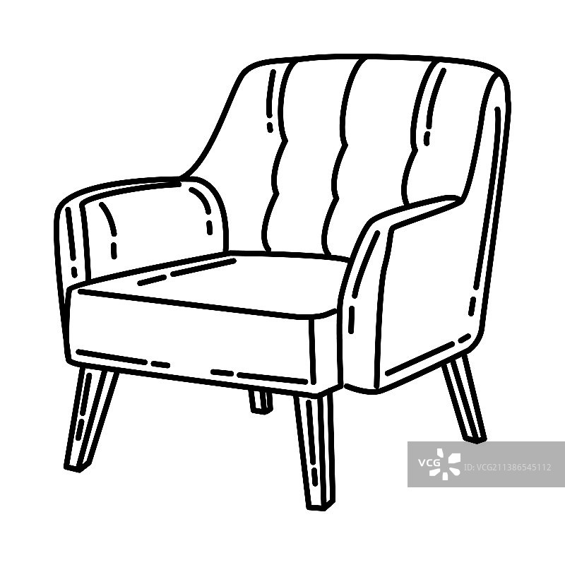 扶手椅图标涂鸦手绘或轮廓图标图片素材