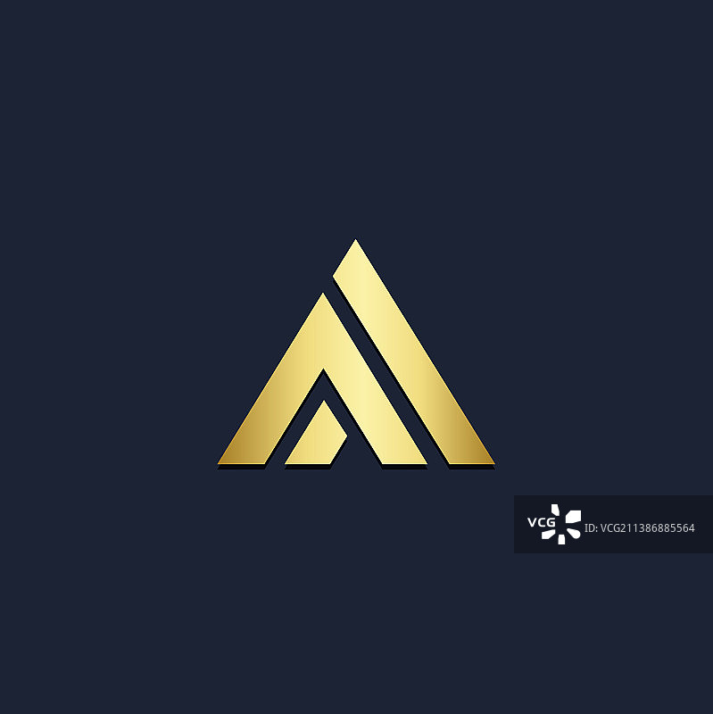 三角形线条金色logo图片素材