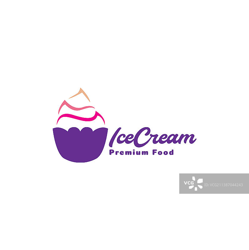 五彩缤纷的冰淇淋蛋糕标志标志甜图标图片素材