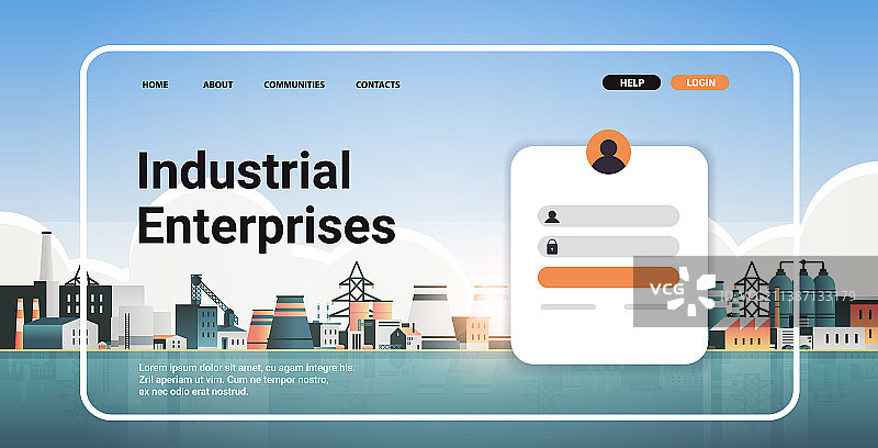 工业企业门户网站登陆页面图片素材