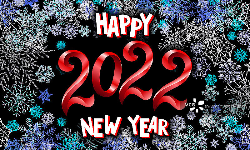2022年，一个快乐的新年标志祝贺概念图片素材