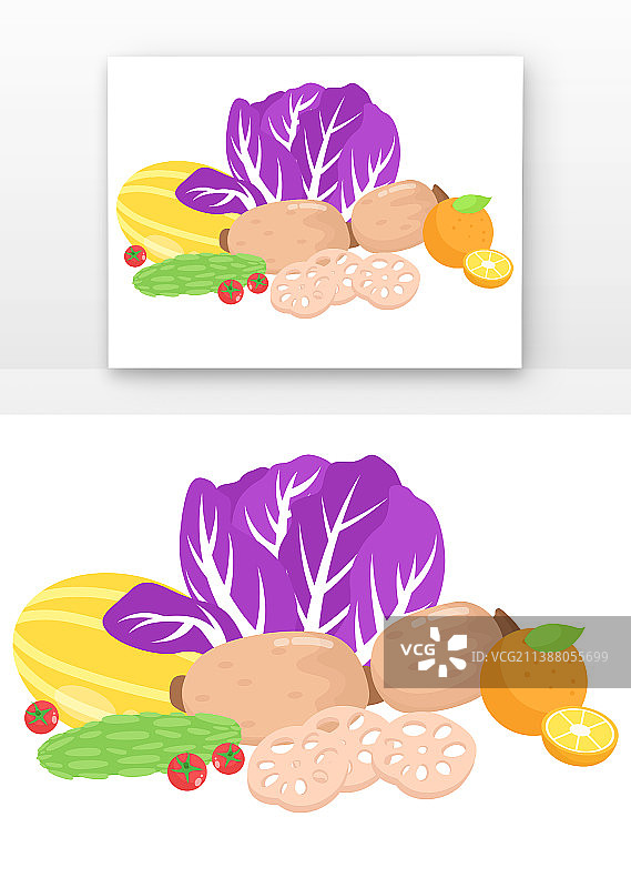 白菜马铃薯蔬菜组合图片素材