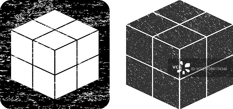 Grunge 3d立方体孔印图片素材