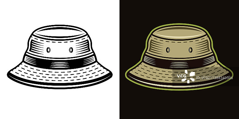 黑色桶帽两种款式图片素材
