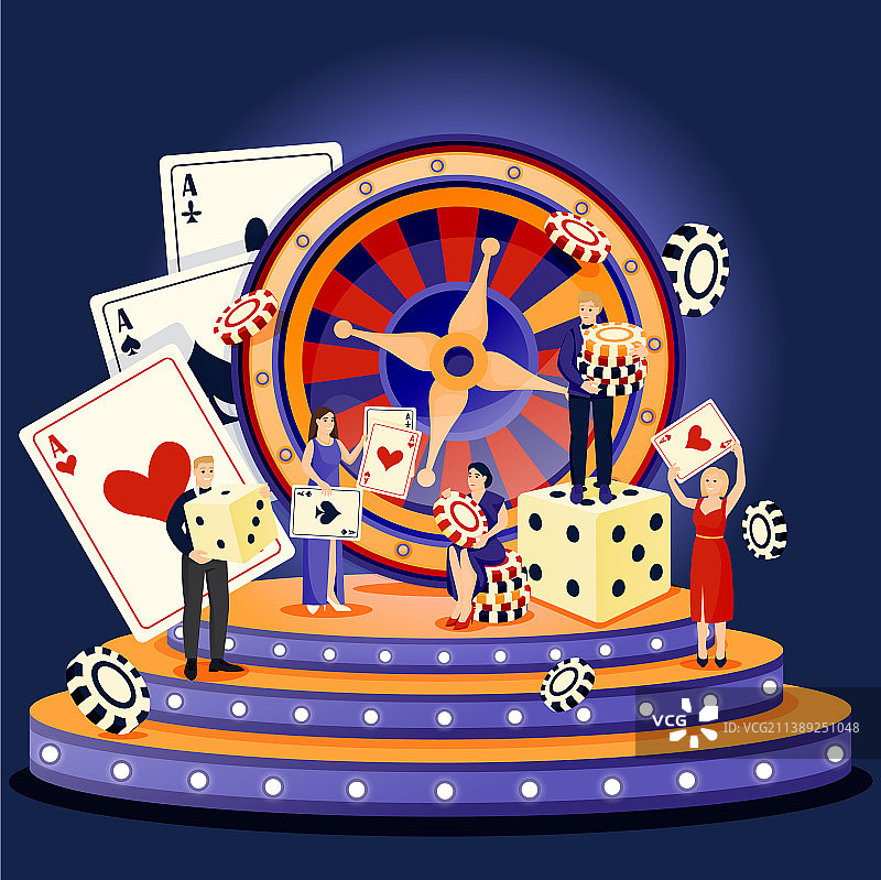 赌场轮盘赌游戏概念的人图片素材
