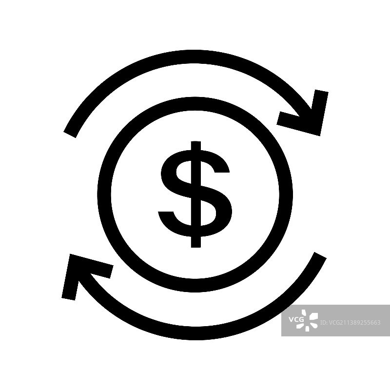 金钱icon以扁平化风格返现的服务理念图片素材