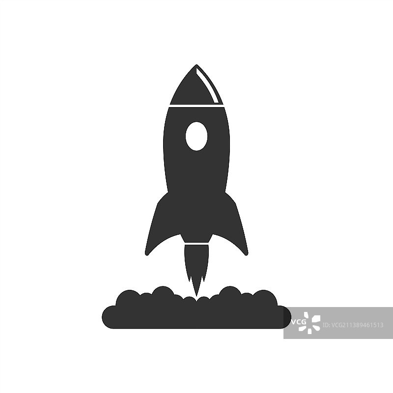 发射火箭启动图标孤立平面设计图片素材