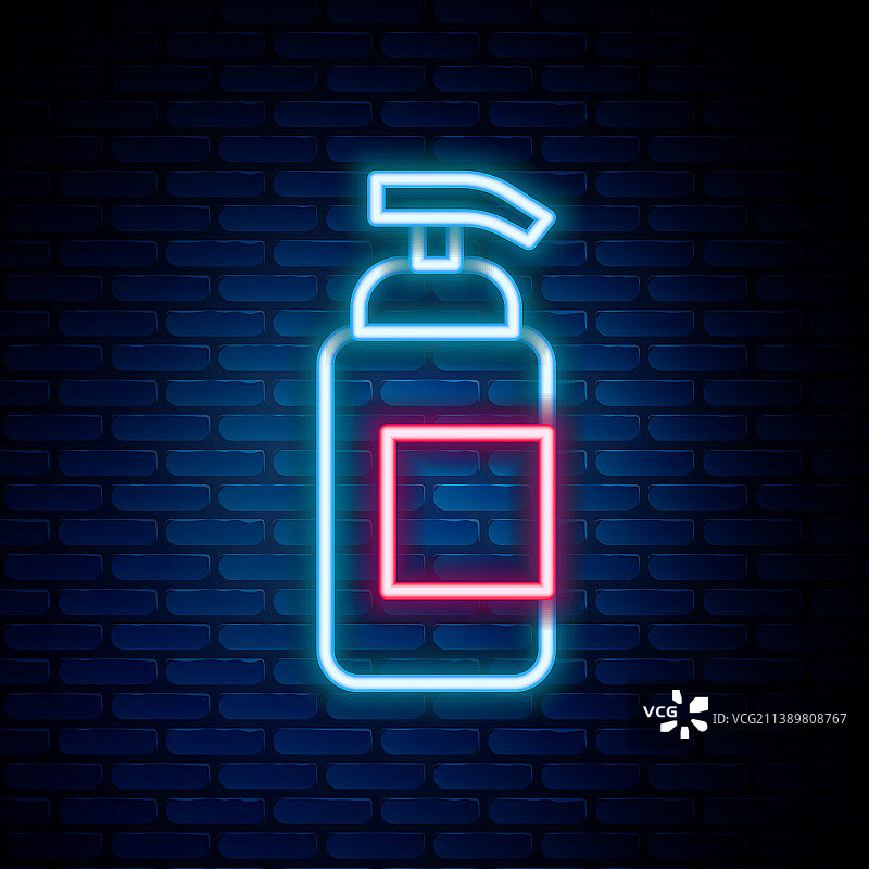 发光霓虹灯线抗菌液体瓶图片素材