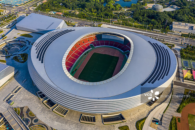 郑州中央文化区奥林匹克体育中心航拍图片素材