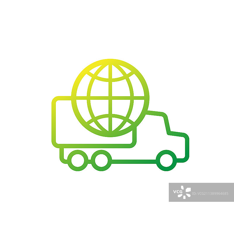 全球配送图标与大卡车图片素材