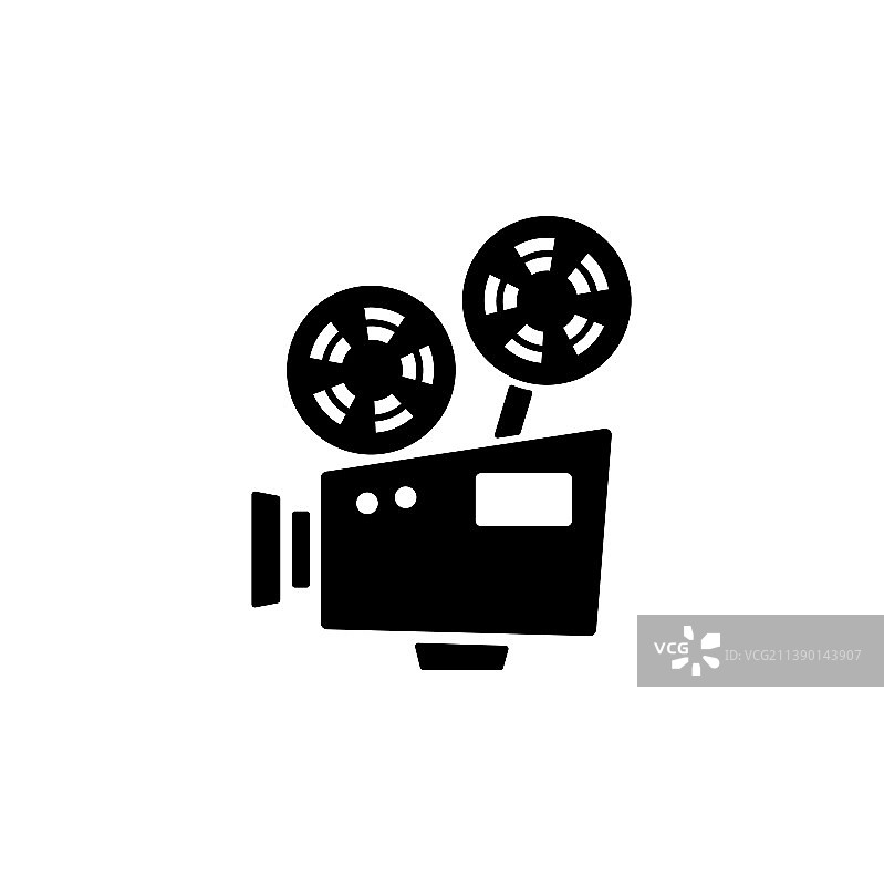 电影放映机图标孤立在白色图片素材