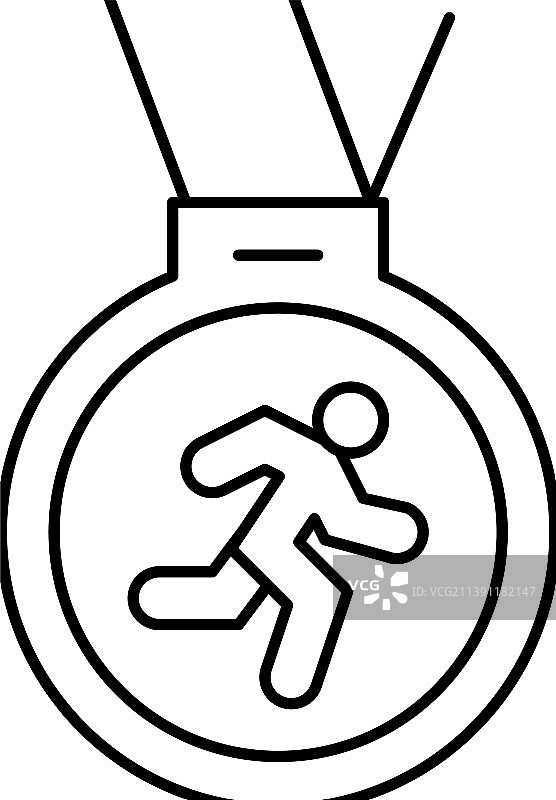 奖牌赛跑者奖励线图标图片素材