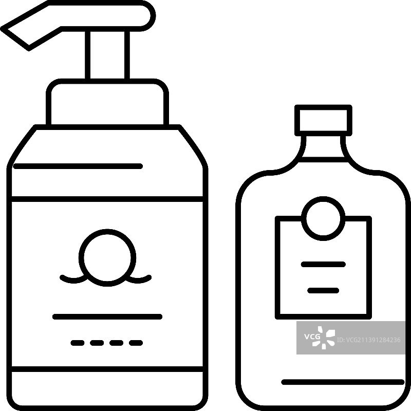 肥皂和乳液容器线图标图片素材