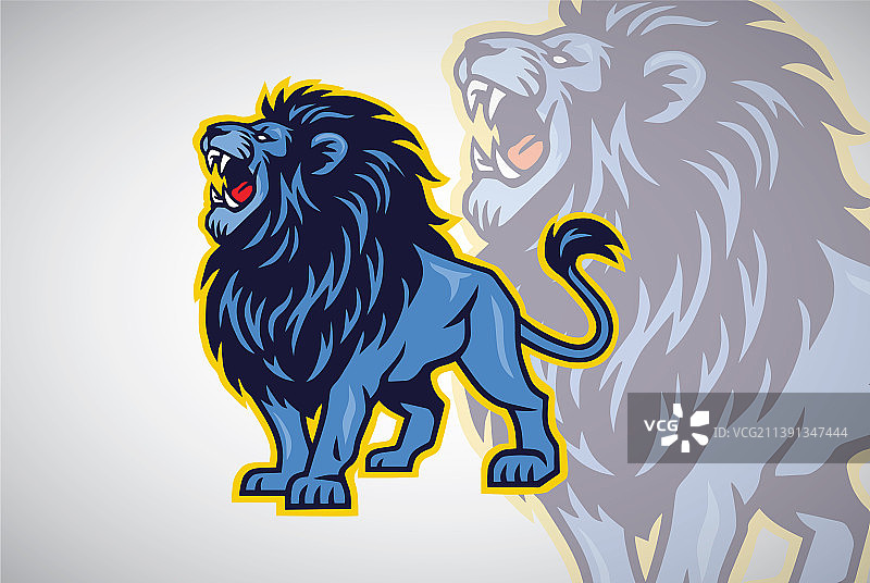 狮子咆哮站姿电竞运动标志图片素材