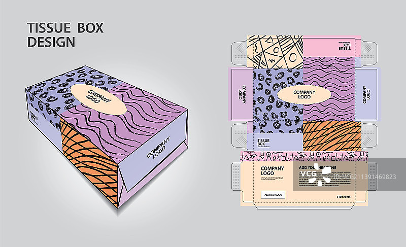 纸巾盒设计粉彩孟菲斯风格的3d盒子图片素材