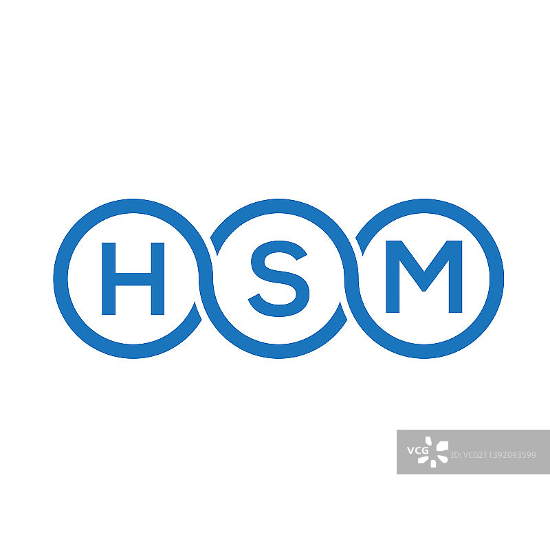 HSM字母标志设计在白色背景的HSM图片素材