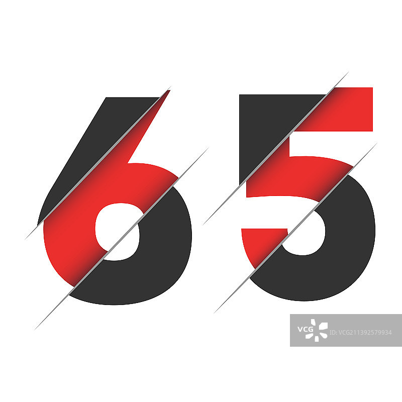 65 65号标志设计具有创意的剪裁和图片素材