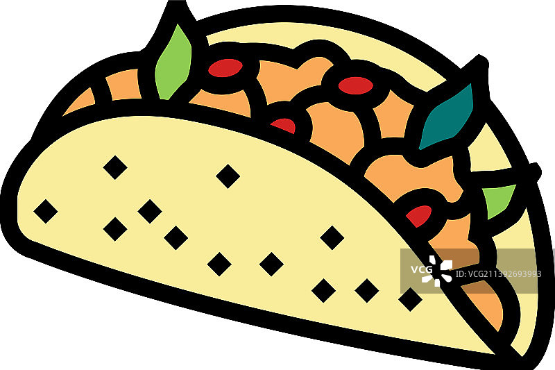 墨西哥食物颜色图标图片素材