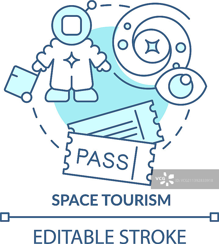 太空旅游蓝绿色概念图标图片素材