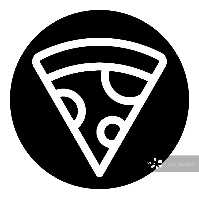 一片披萨平面图标孤立在白色图片素材