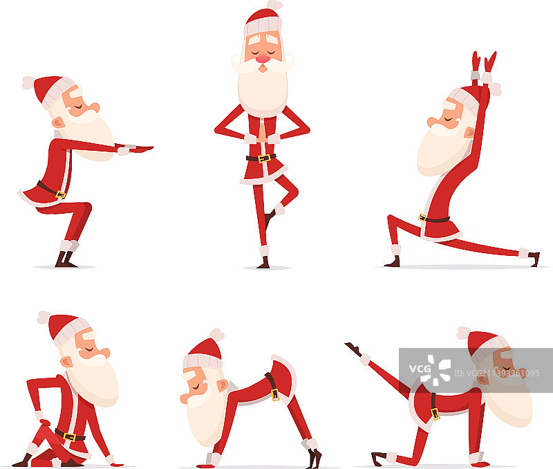 圣诞瑜伽摆圣诞冬季节日运动图片素材