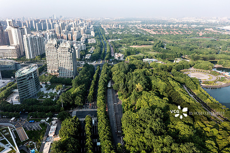 上海世纪公园航拍图片素材