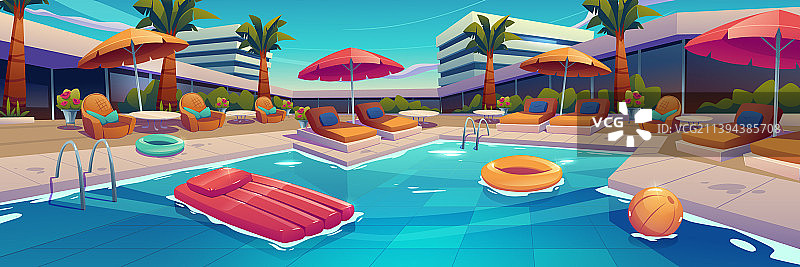 酒店室外游泳池空池边图片素材