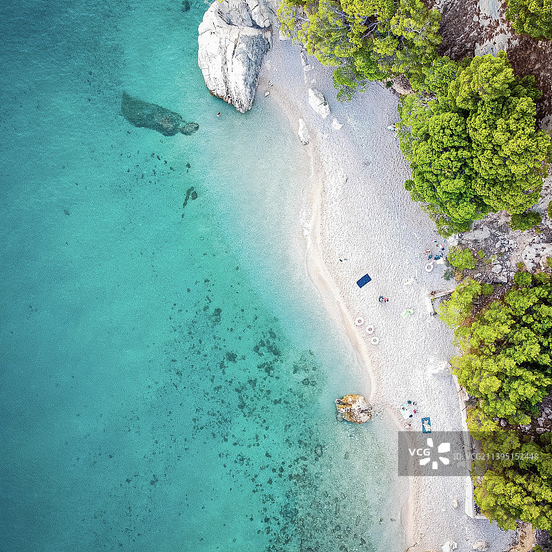 克罗地亚海滩鸟瞰图图片素材