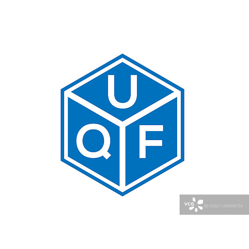 黑色背景Uqf字母标志设计图片素材