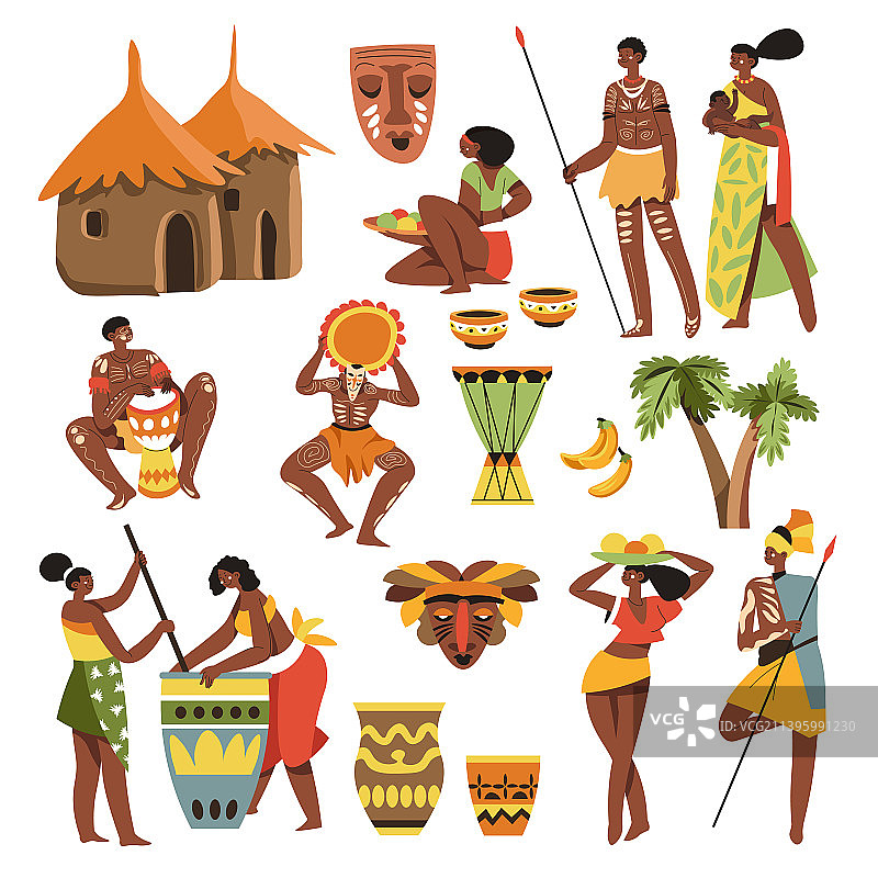 非洲文化和传统的人部落图片素材