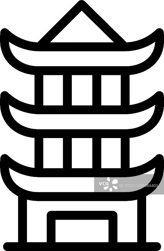 韩国宝塔图标轮廓中文图片素材