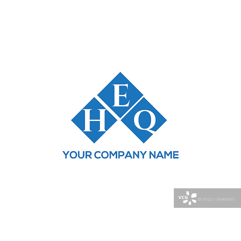 Heq字母标志设计在黑色背景Heq上图片素材