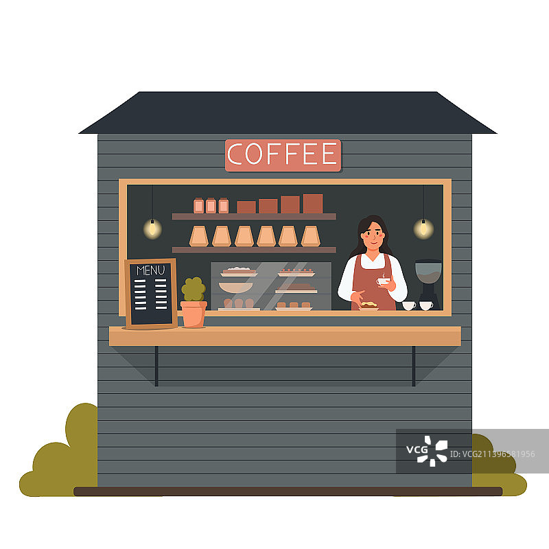 咖啡商店橱窗图片素材