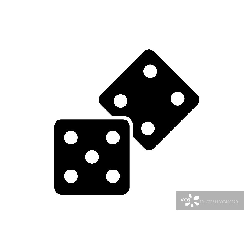 骰子黑色剪影图标玩立方体滚动随机图片素材