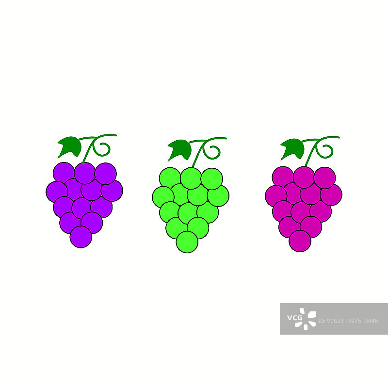 葡萄葡萄图标直线颜色图标轮廓图片素材
