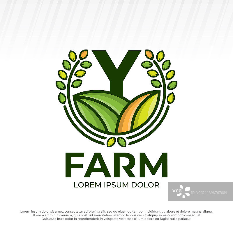 字母首字母生态绿色农场圈标志。图片素材