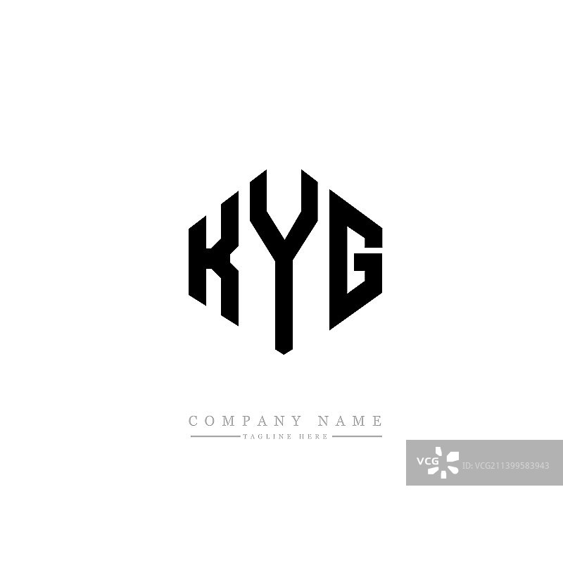 Kyg字母标志设计与多边形形状Kyg图片素材
