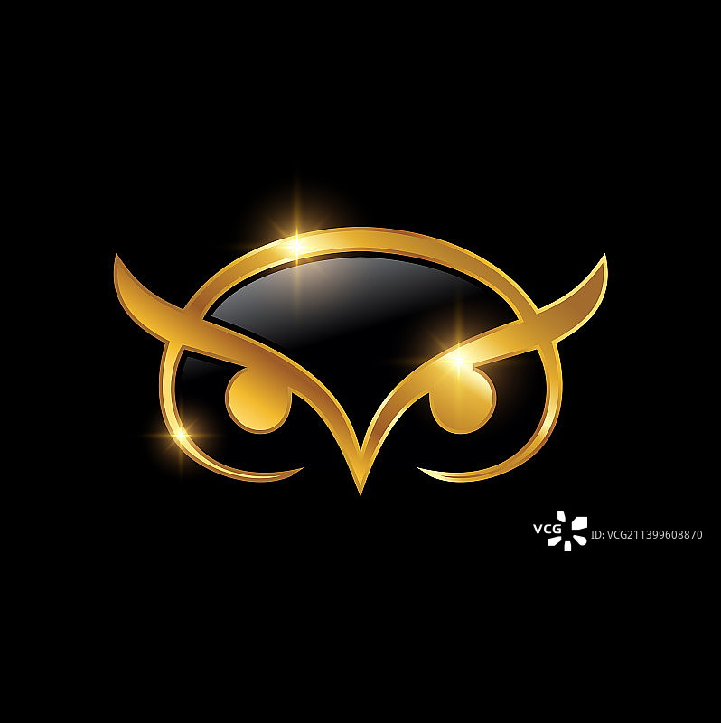 金色猫头鹰标志标志符号图片素材