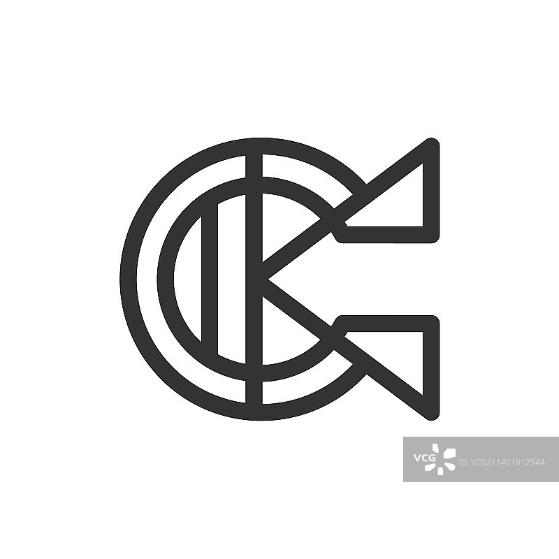 字母ck线标志设计图片素材