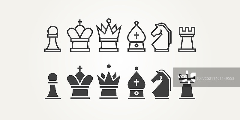 极简风格的棋子集合设计图片素材